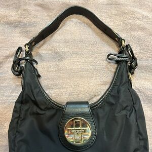 Vintage Kate Spade ♠️ small black shoulder bag. Good used condition. Brass clasp